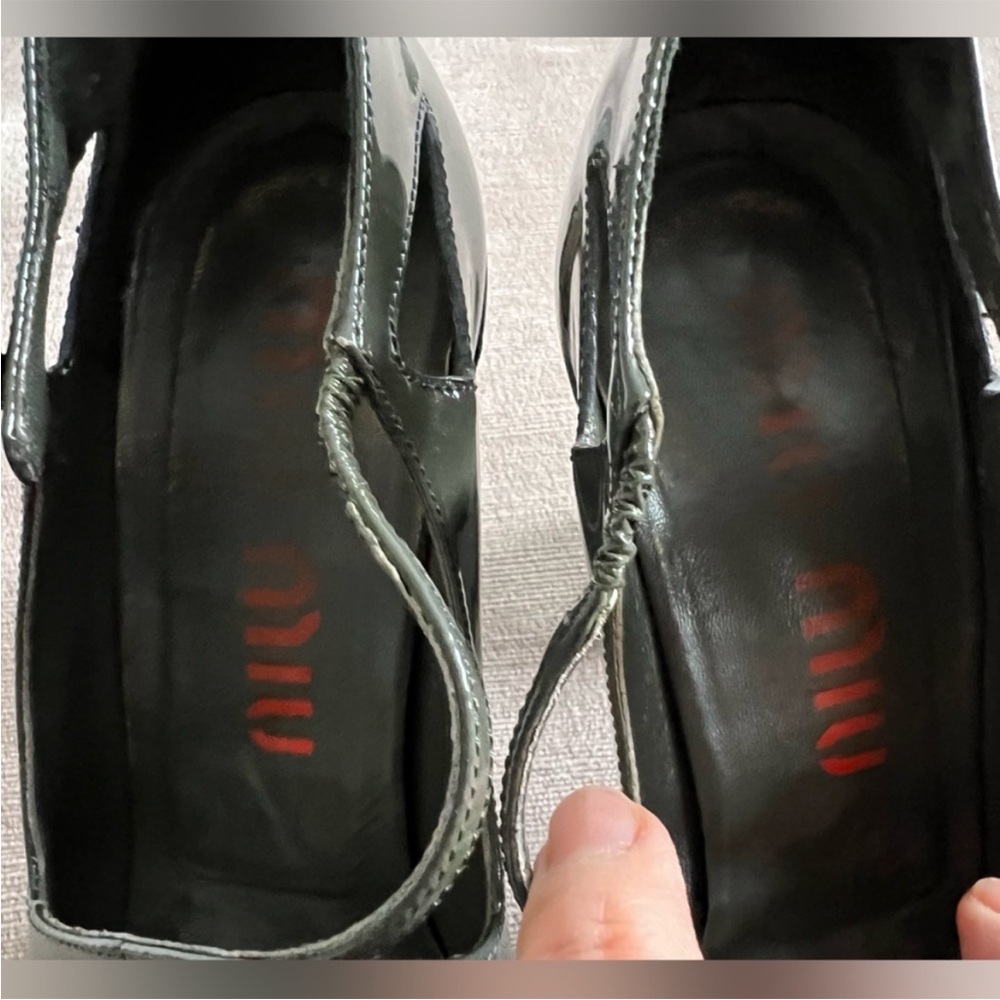 Rare! Vintage Miu Miu Prada Vernice Heels - color Gendarme (grey) - size 37 - Picture 6 of 9